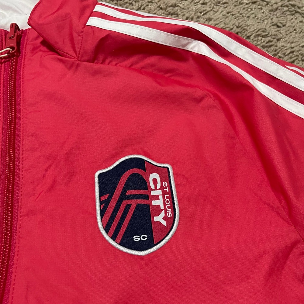 St Louis City SC Anthem Jacket Mens XS City Red Adidas‎ Reversible Full Zip MLS - Picture 5 of 13